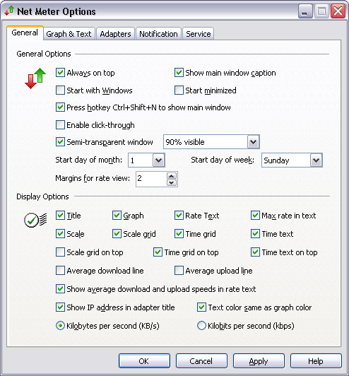 Net Meter General Options