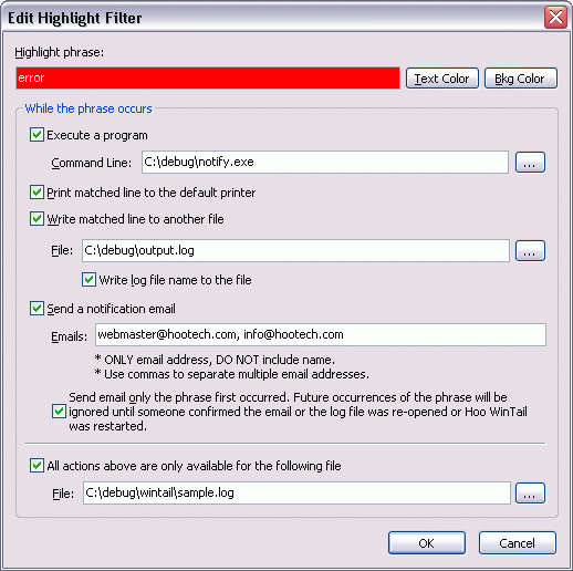 Edit Highlight Filter