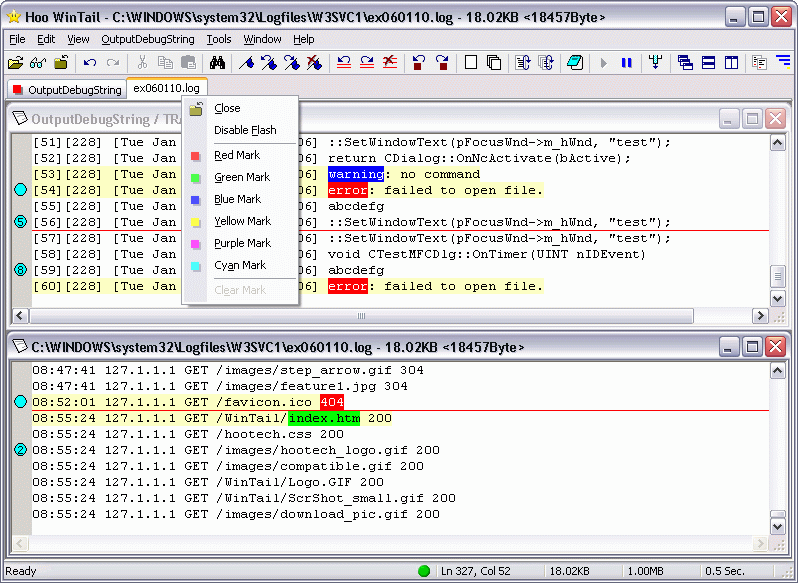 Click to view Hoo WinTail 3.6.0.749 screenshot