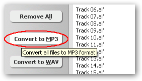 Convert all AIFF files to MP3