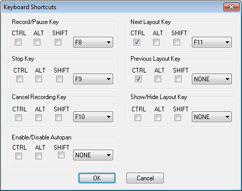 CamStudio Keyboard Shortcuts