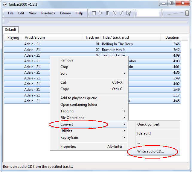 How to write mp3s to cds