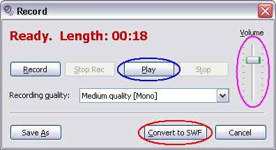 Play & Convert to SWF