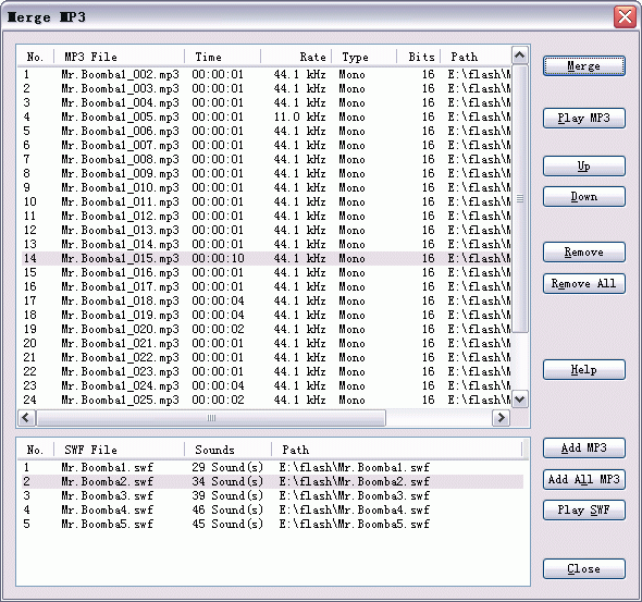 SWF to MP3 Converter - Merge MP3