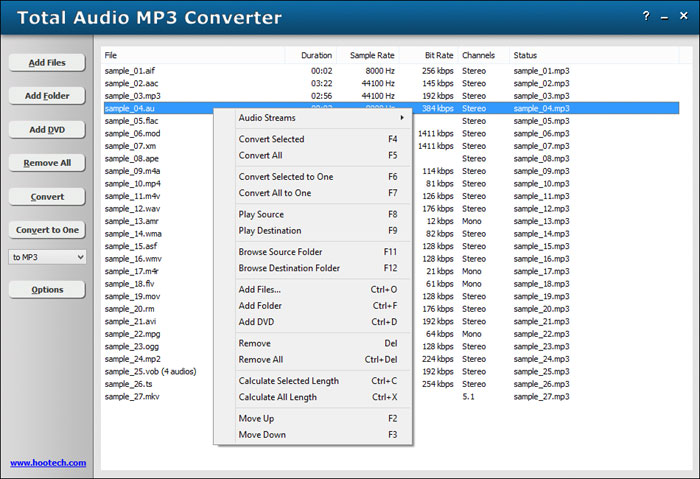 Total Audio MP3 Converter Main Window